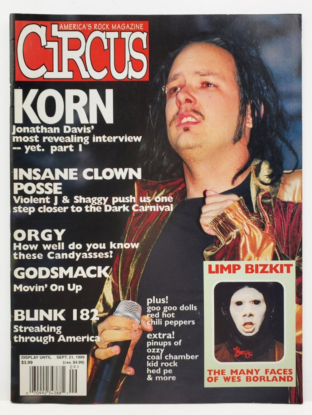 Circus Magazine VTG 1999 Korn Limp Bizkit Insane Clown Posse Blink 182 Unread